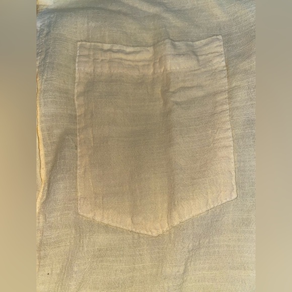 Six Fifty Women Cropped Shirt Gauzy Peasant L Tie Front Button Up NEW Tie Hem - Picture 5 of 7